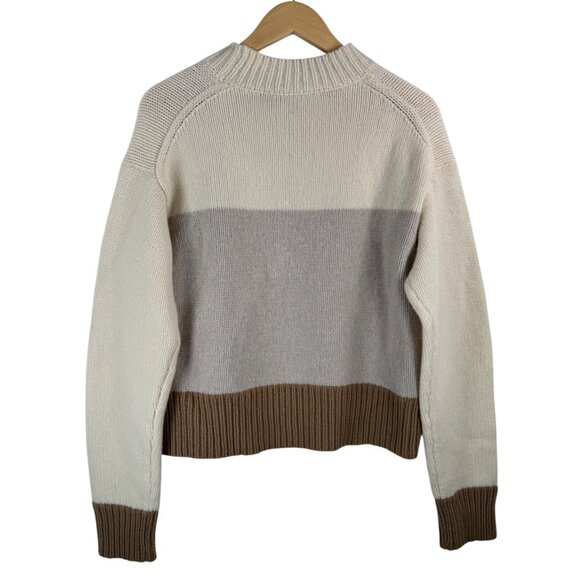 Theory Wool Cashmere blend‎ retro striped relaxed sweater sz M - Picture 3 of 6